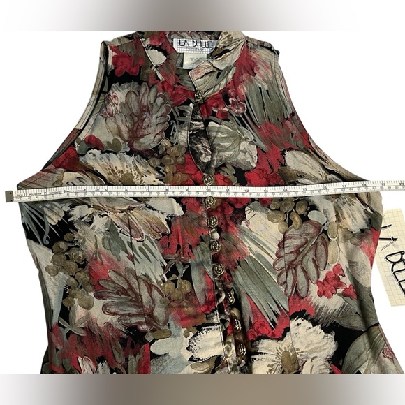 Vintage Red and Green Floral Midi Dress - Picture 8 of 14